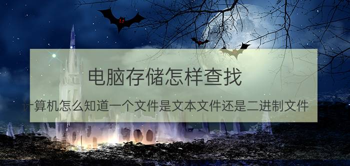 电脑存储怎样查找 计算机怎么知道一个文件是文本文件还是二进制文件？